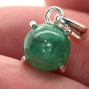 Emerald 2.77ct Rhodium Finish Solid 925 Sterling Silver Pendant